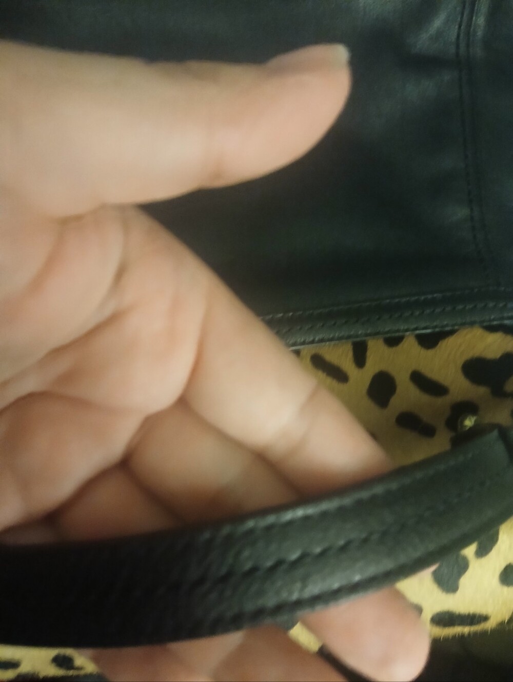 Coach Leopard Print Satchel in Black and Tan - Picture 14 of 16